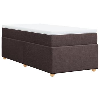 Boxspringbett mit Matratze Dunkelbraun 80x200 cm Stoff