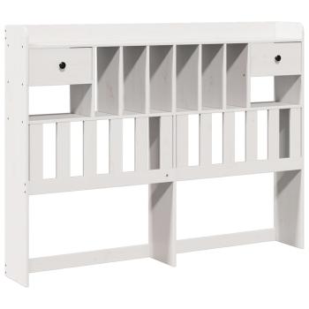 Kopfteil mit Stauraum Weiß 140 cm Massivholz Kiefer