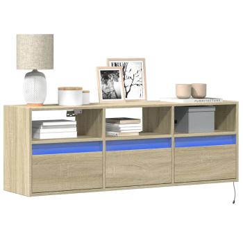 ARDEBO.de - TV-Wandschrank mit LED-Beleuchtung Sonoma-Eiche 130x31x45 cm