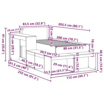 Massivholzbett ohne Matratze 80x200 cm Kiefernholz