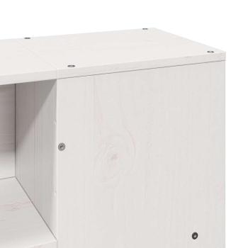 Massivholzbett mit Regal ohne Matratze Weiß 150x200 cm