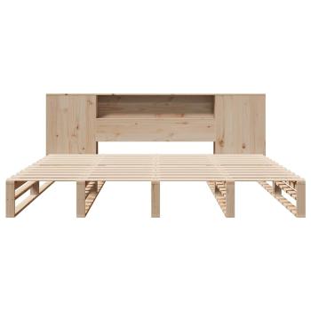 Massivholzbett mit Regal ohne Matratze 200x200 cm Massivholz