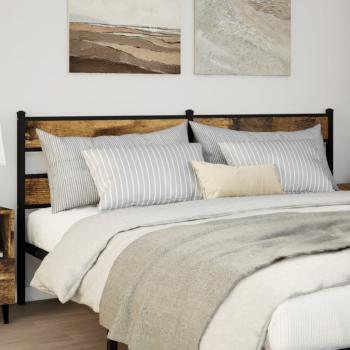 ARDEBO.de - Kopfteil Räuchereiche 180 cm Eisen und Holzwerkstoff