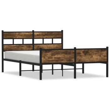 ARDEBO.de - Bettgestell ohne Matratze Räuchereiche 140x190 cm Holzwerkstoff
