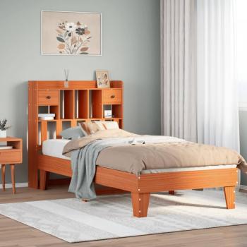 ARDEBO.de - Massivholzbett ohne Matratze Wachsbraun 75x190 cm Kiefernholz