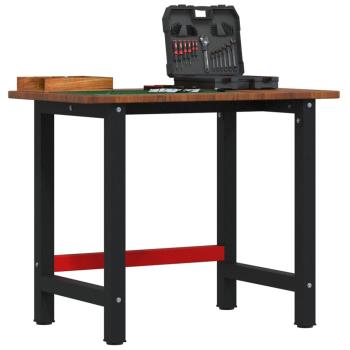 ARDEBO.de - Werkbank Dunkelbraun 100x60x81,5 cm Massivholz Eiche Rechteckig