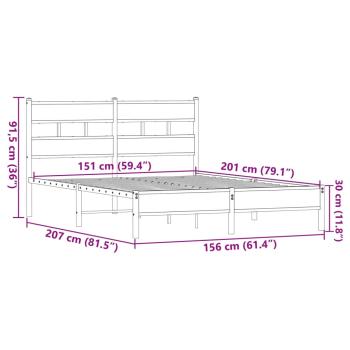 Bettgestell ohne Matratze Braun Eiche 150x200 cm Holzwerkstoff
