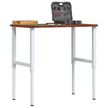 ARDEBO.de - Werkbank Dunkelbraun 100x60x(71,5-98) cm Massivholz Eiche