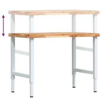 Werkbank 100x60x(73-99,5) cm Massivholz Akazie Rechteckig