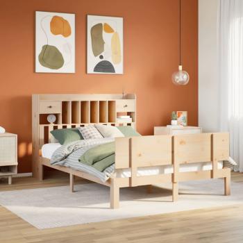 ARDEBO.de - Massivholzbett mit Regal ohne Matratze 160x200 cm Kiefer