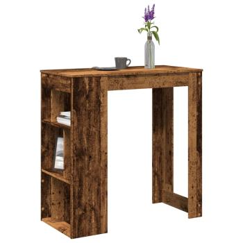 ARDEBO.de - Bartisch mit Regal Altholz-Optik 102x50x103,5 cm Holzwerkstoff
