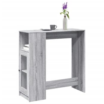 ARDEBO.de - Bartisch mit Regal Grau Sonoma 101x40x103,5 cm Holzwerkstoff
