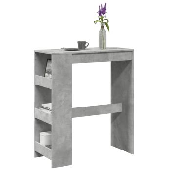 ARDEBO.de - Bartisch mit Regal Betongrau 90x40x103,5 cm Holzwerkstoff