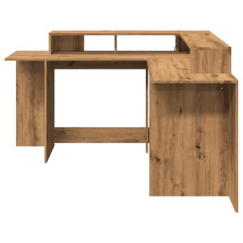 LED-Schreibtisch Artisan-Eiche 152x152x91 Holzwerkstoff