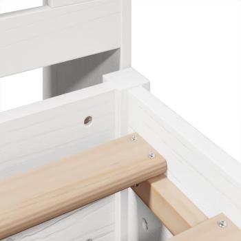 Massivholzbett mit Regal ohne Matratze Weiß 180x200 cm Kiefer