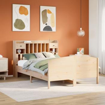 ARDEBO.de - Massivholzbett mit Regal ohne Matratze 160x200 cm Kiefer