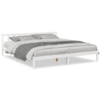 ARDEBO.de - Massivholzbett Extra Lang ohne Matratze Weiß 180x220 Kieferholz