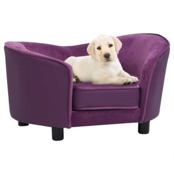 ARDEBO.de - Hundesofa Burgunderrot 69x49x40 cm Plüsch und Kunstleder