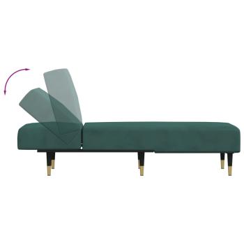 Chaiselongue Dunkelgrün Samt