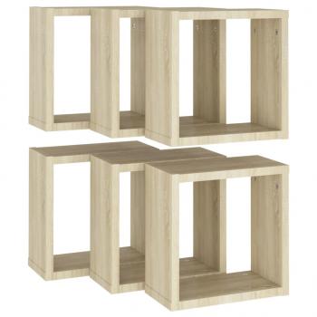 Würfelregale 6 Stk. Sonoma-Eiche 30x15x30 cm