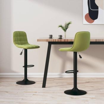 ARDEBO.de - Barhocker 2 Stk. Hellgrün Samt