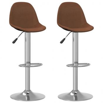ARDEBO.de - Barhocker 2 Stk. Braun Stoff