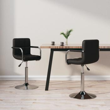 ARDEBO.de - Esszimmerstühle 2 Stk. Drehbar Schwarz Kunstleder