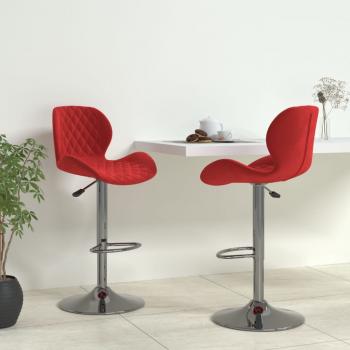 ARDEBO.de - Barhocker 2 Stk. Weinrot Samt
