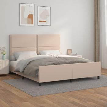 ARDEBO.de - Bettgestell mit Kopfteil Cappuccino-Braun 180x200 cm Kunstleder