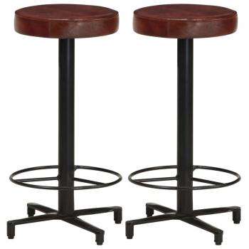 ARDEBO.de - Barhocker 2 Stk. 66 cm Echtleder