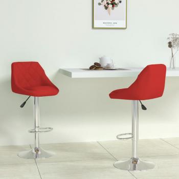 ARDEBO.de - Barhocker 2 Stk. Weinrot Kunstleder