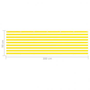 Balkon-Sichtschutz Gelb und Weiß 90x300 cm HDPE