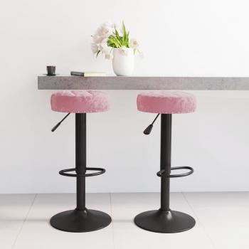 ARDEBO.de - Barhocker 2 Stk. Rosa Samt