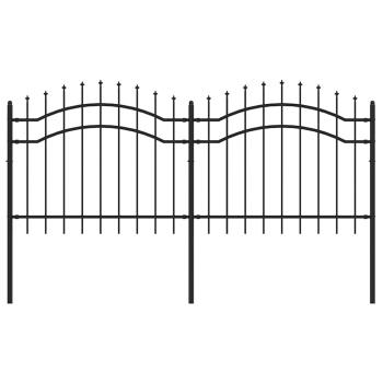 Gartenzaun mit Speerspitzen Schwarz 140 cm Stahl