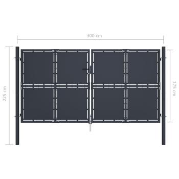 Gartentor Stahl 300 x 175 cm Anthrazit