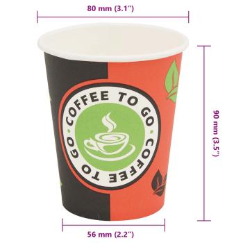 1000 Stk. Einweg-Kaffeebecher Pappe 240 ml (8 oz)