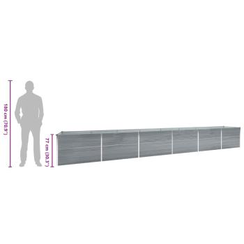 Garten-Hochbeet Verzinkter Stahl 600x80x77 cm Grau