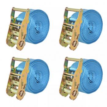 ARDEBO.de - Ratschen-Spanngurte 4 Stk. 2 Tonnen 6m×38mm Blau
