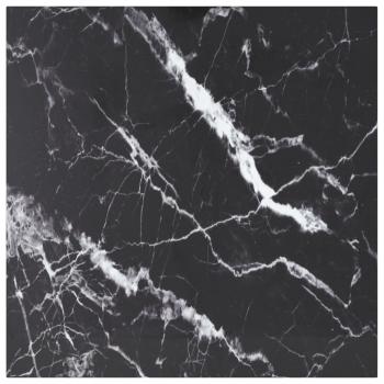 ARDEBO.de - Tischplatte Schwarz 70x70 cm 6 mm Hartglas in Marmoroptik