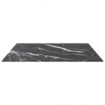 Tischplatte Schwarz 70x70 cm 6 mm Hartglas in Marmoroptik