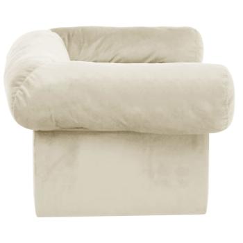 Hundesofa mit Schublade Creme 75x50x38 cm Plüsch