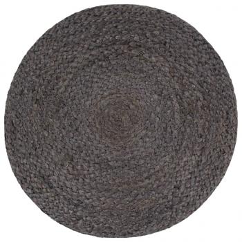 Handgefertigter Sitzpuff Dunkelgrau 45 x 30 cm Jute
