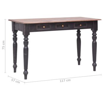 Schreibtisch mit 3 Schubladen 117×57×75 cm Massivholz Mahagoni