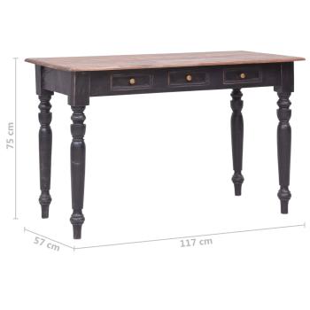 Schreibtisch mit 3 Schubladen 117×57×75 cm Massivholz Mahagoni