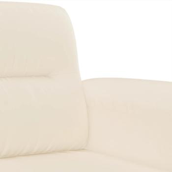3-tlg. Sofagarnitur mit Kissen Beige Mikrofasergewebe