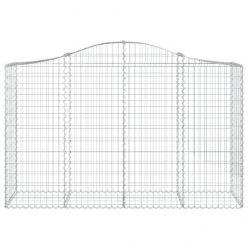 Gabionen mit Hochbogen 2 Stk. 200x50x120/140cm Verzinktes Eisen