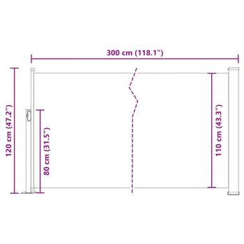Ausziehbare Seitenmarkise 120x300 cm Grau