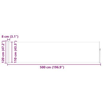 Ausziehbare Seitenmarkise 120×500 cm Grau