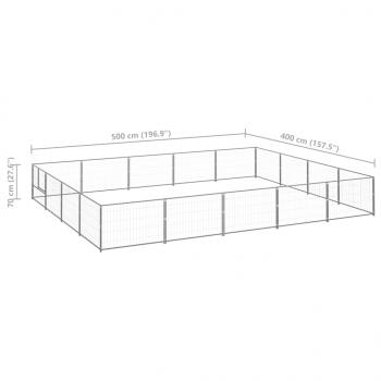 Hundezwinger Silbern 20 m² Stahl