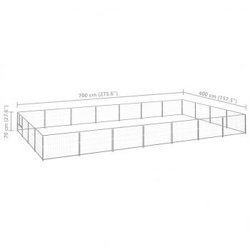 Hundezwinger Silbern 28 m² Stahl